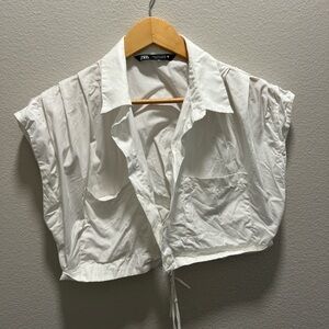 White Zara Button Up T